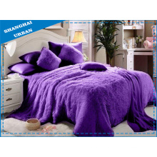 6 Piece Violet Faux Fur Blanket with Bedding Set